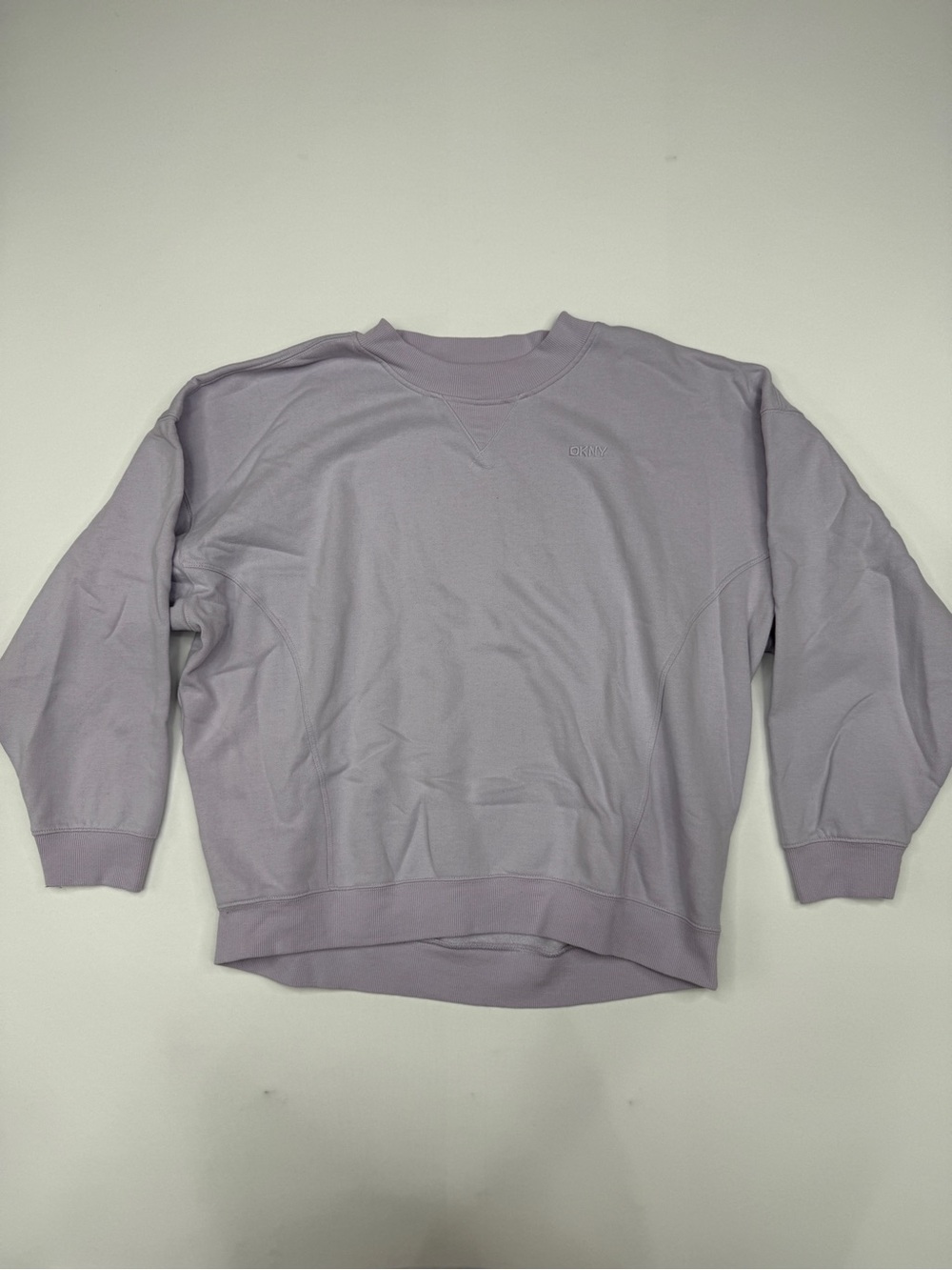 DKNY Sport Lavender Purple Oversized Crewneck Fleece Sweatshirt